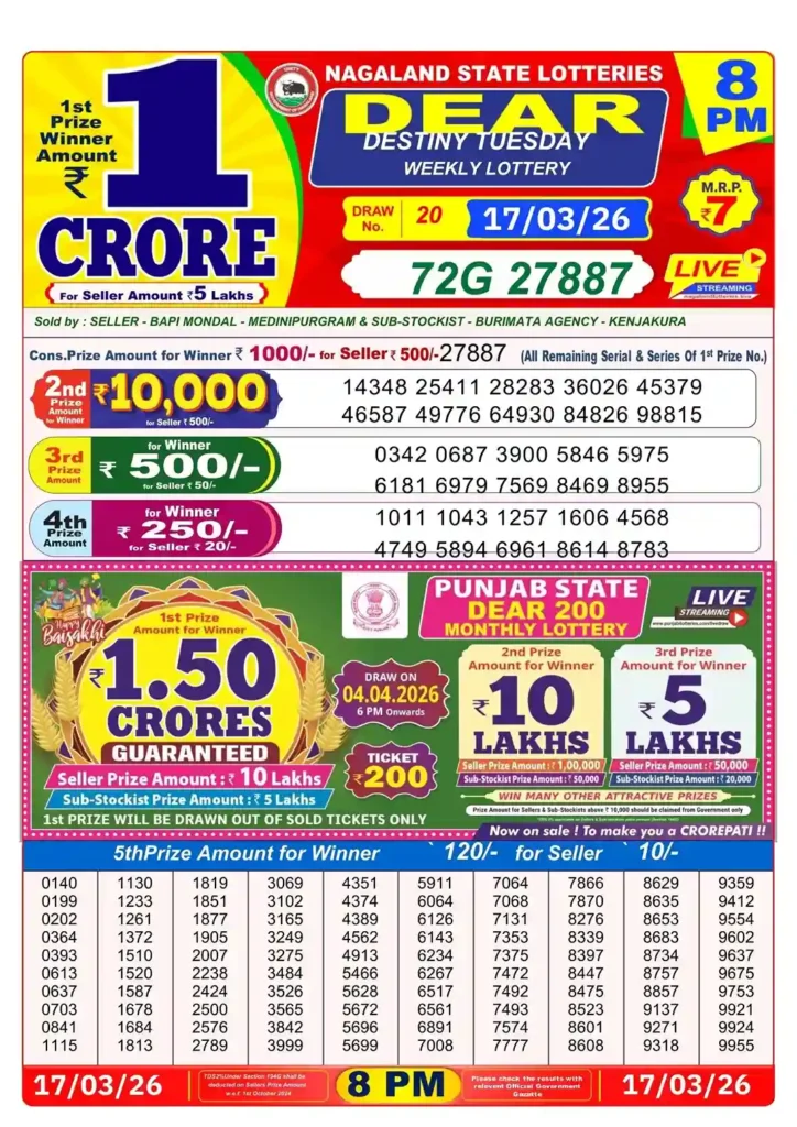 lottery sambad 8 pm result