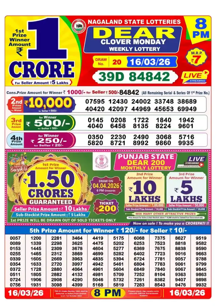lottery sambad result 8 pm