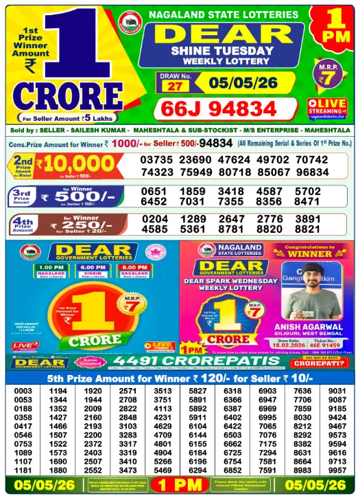 to day lottery sambad Result 05 May 2026: Check Now